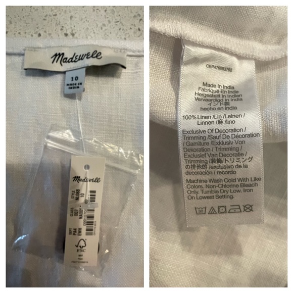 NWT Madewell Button-Front Midi Dress - Picture 7 of 8